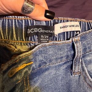 BCBGeneration Women's Classic Blue Wide Leg Jeans